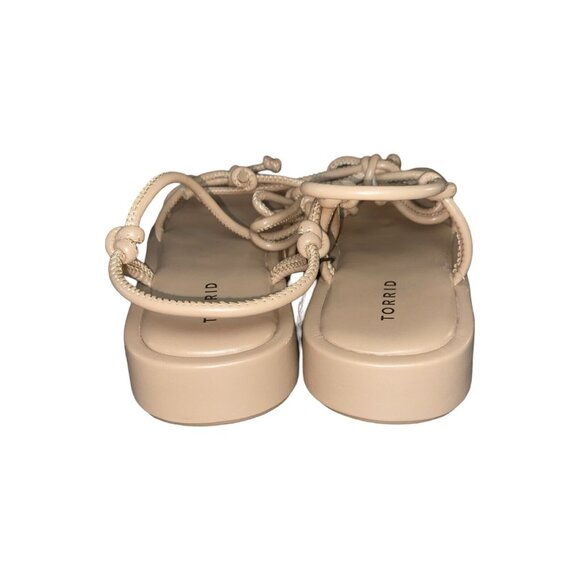 Torrid Tie Ankle Strappy Flatform Sandals Camel Size 8.5 Extra Wide Width - Picture 8 of 11